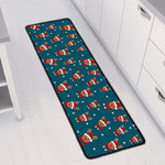 Christmas Santa Reindeer Pattern Print Long Kitchen Mat