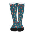 Christmas Santa Reindeer Pattern Print Long Socks