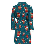 Christmas Santa Reindeer Pattern Print Men's Bathrobe