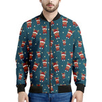 Christmas Santa Reindeer Pattern Print Men's Bomber Jacket
