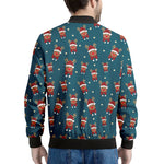 Christmas Santa Reindeer Pattern Print Men's Bomber Jacket