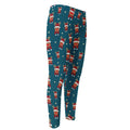Christmas Santa Reindeer Pattern Print Men's Compression Pants