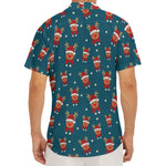 Christmas Santa Reindeer Pattern Print Men's Deep V-Neck Shirt