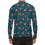Christmas Santa Reindeer Pattern Print Men's Long Sleeve Rash Guard
