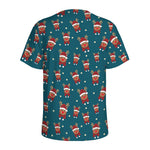 Christmas Santa Reindeer Pattern Print Men's Sports T-Shirt