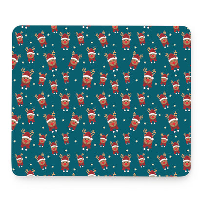Christmas Santa Reindeer Pattern Print Mouse Pad