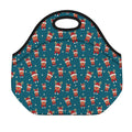 Christmas Santa Reindeer Pattern Print Neoprene Lunch Bag