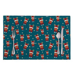 Christmas Santa Reindeer Pattern Print Placemat