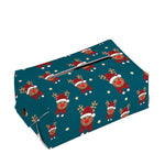 Christmas Santa Reindeer Pattern Print Rectangle Tissue Box Cover