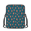 Christmas Santa Reindeer Pattern Print Rectangular Crossbody Bag