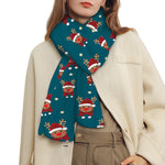 Christmas Santa Reindeer Pattern Print Scarf
