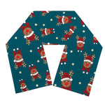 Christmas Santa Reindeer Pattern Print Scarf
