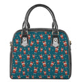 Christmas Santa Reindeer Pattern Print Shoulder Handbag