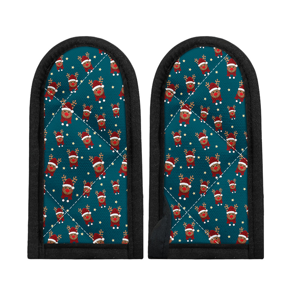 Christmas Santa Reindeer Pattern Print Skillet Handle Cover
