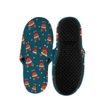 Christmas Santa Reindeer Pattern Print Slippers
