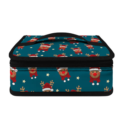 Christmas Santa Reindeer Pattern Print Small Lunch Bag