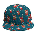 Christmas Santa Reindeer Pattern Print Snapback Cap