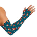 Christmas Santa Reindeer Pattern Print Sun Protection Arm Sleeves