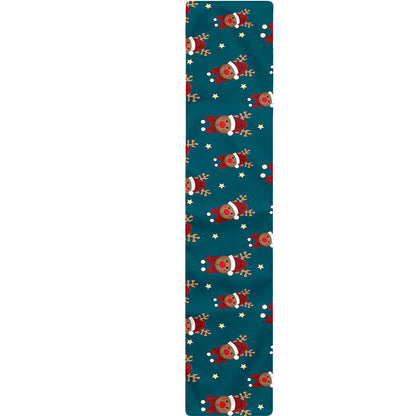 Christmas Santa Reindeer Pattern Print Table Runner