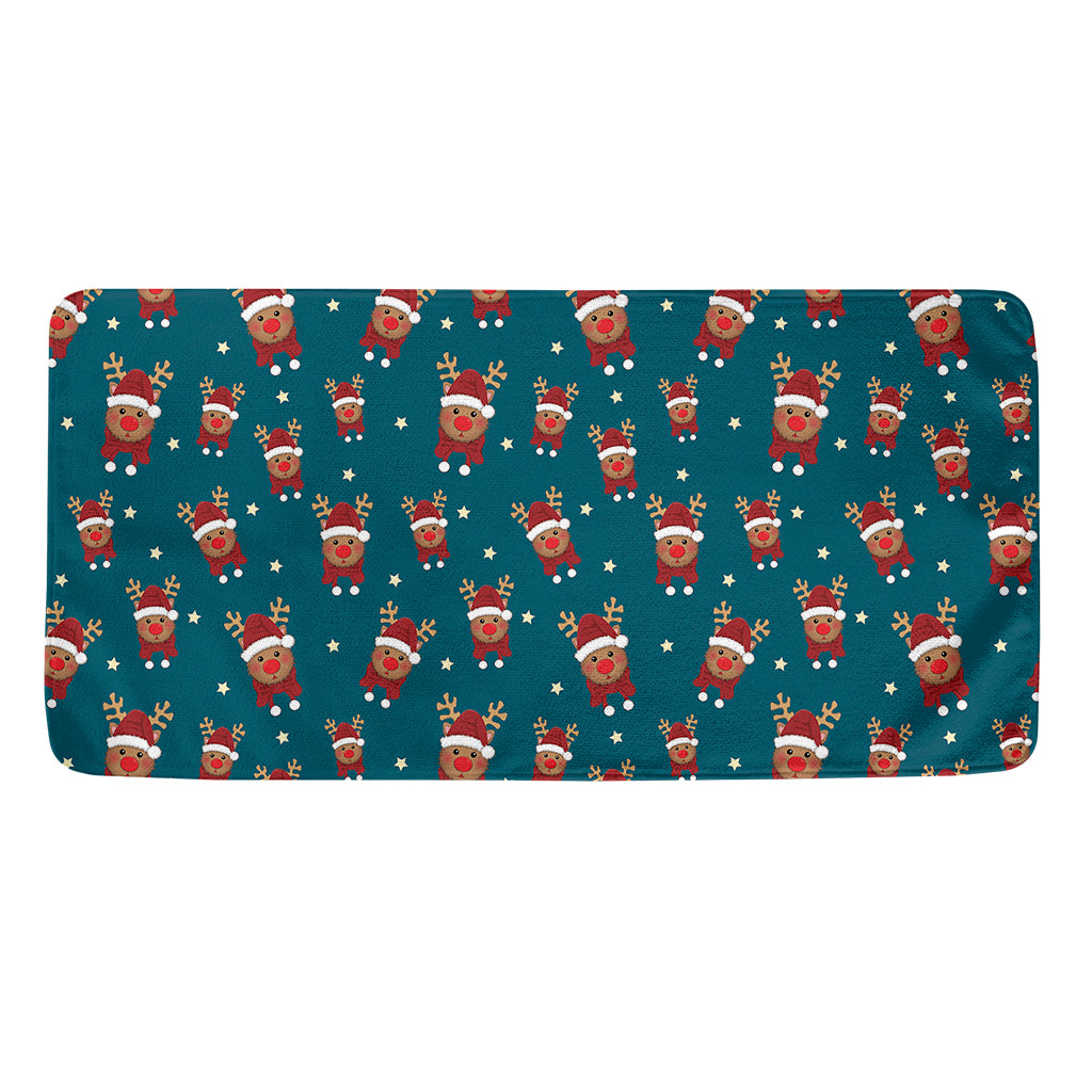 Christmas Santa Reindeer Pattern Print Towel