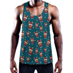 Christmas Santa Reindeer Pattern Print Training Tank Top