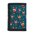 Christmas Santa Reindeer Pattern Print Trifold Wallet