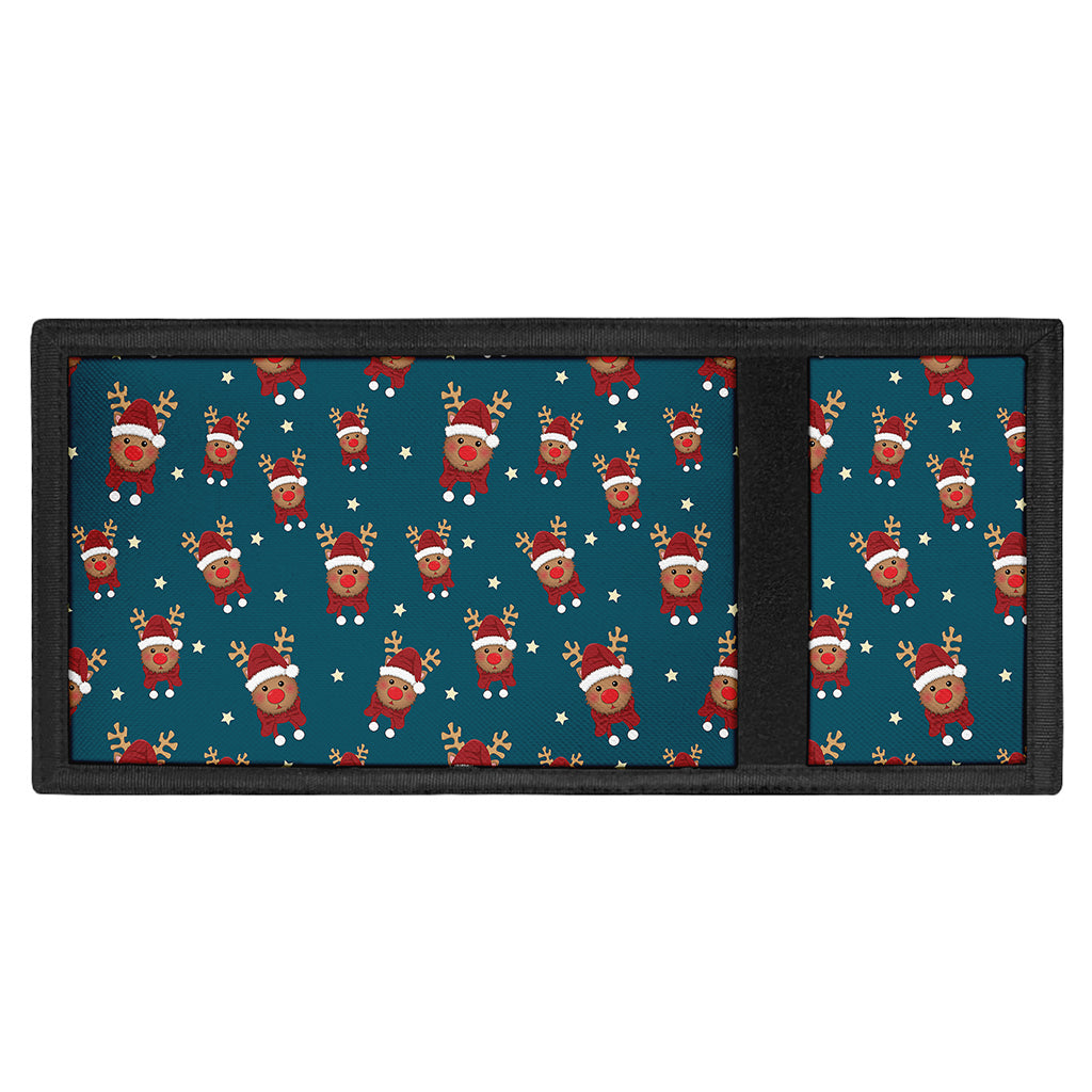 Christmas Santa Reindeer Pattern Print Trifold Wallet