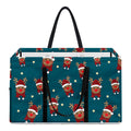 Christmas Santa Reindeer Pattern Print Utility Tote Bag