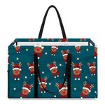 Christmas Santa Reindeer Pattern Print Utility Tote Bag