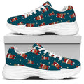 Christmas Santa Reindeer Pattern Print White Chunky Shoes
