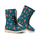 Christmas Santa Reindeer Pattern Print Winter Boots