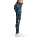 Christmas Santa Reindeer Pattern Print Women's Leggings