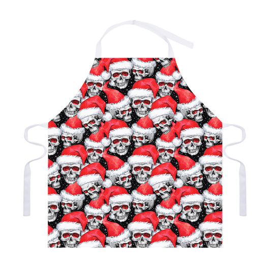 Christmas Santa Skull Pattern Print Adjustable Apron