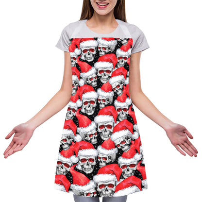 Christmas Santa Skull Pattern Print Adjustable Apron