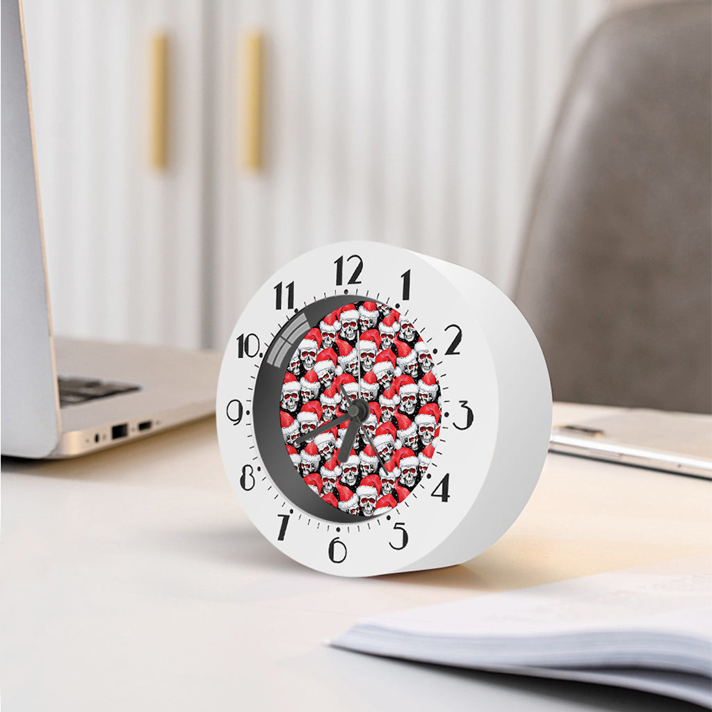 Christmas Santa Skull Pattern Print Alarm Clock
