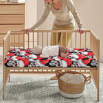 Christmas Santa Skull Pattern Print Baby Crib Sheet