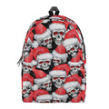 Christmas Santa Skull Pattern Print School Backpack