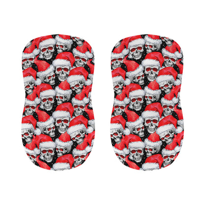 Christmas Santa Skull Pattern Print Bar Stool Covers