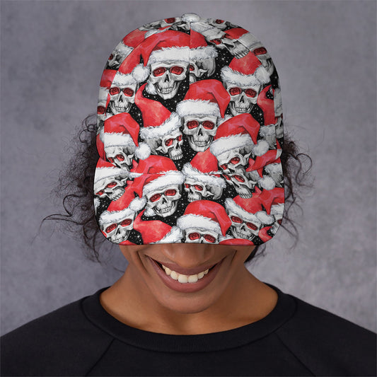 Christmas Santa Skull Pattern Print Baseball Cap