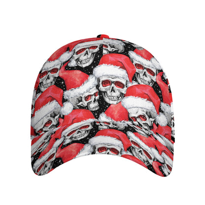 Christmas Santa Skull Pattern Print Baseball Cap