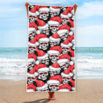 Christmas Santa Skull Pattern Print Beach Towel