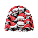 Christmas Santa Skull Pattern Print Beanie