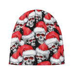 Christmas Santa Skull Pattern Print Beanie