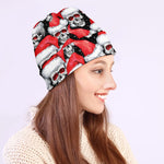 Christmas Santa Skull Pattern Print Beanie