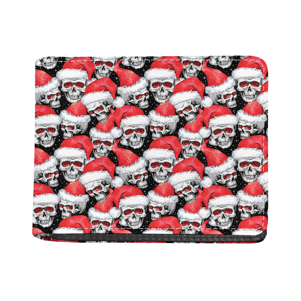 Christmas Santa Skull Pattern Print Bifold Wallet