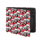 Christmas Santa Skull Pattern Print Bifold Wallet