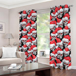Christmas Santa Skull Pattern Print Blackout Grommet Curtains