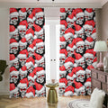 Christmas Santa Skull Pattern Print Dimout Pencil Pleat Curtains