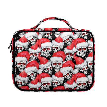 Christmas Santa Skull Pattern Print Briefcase Bible Bag