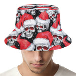 Christmas Santa Skull Pattern Print Bucket Hat